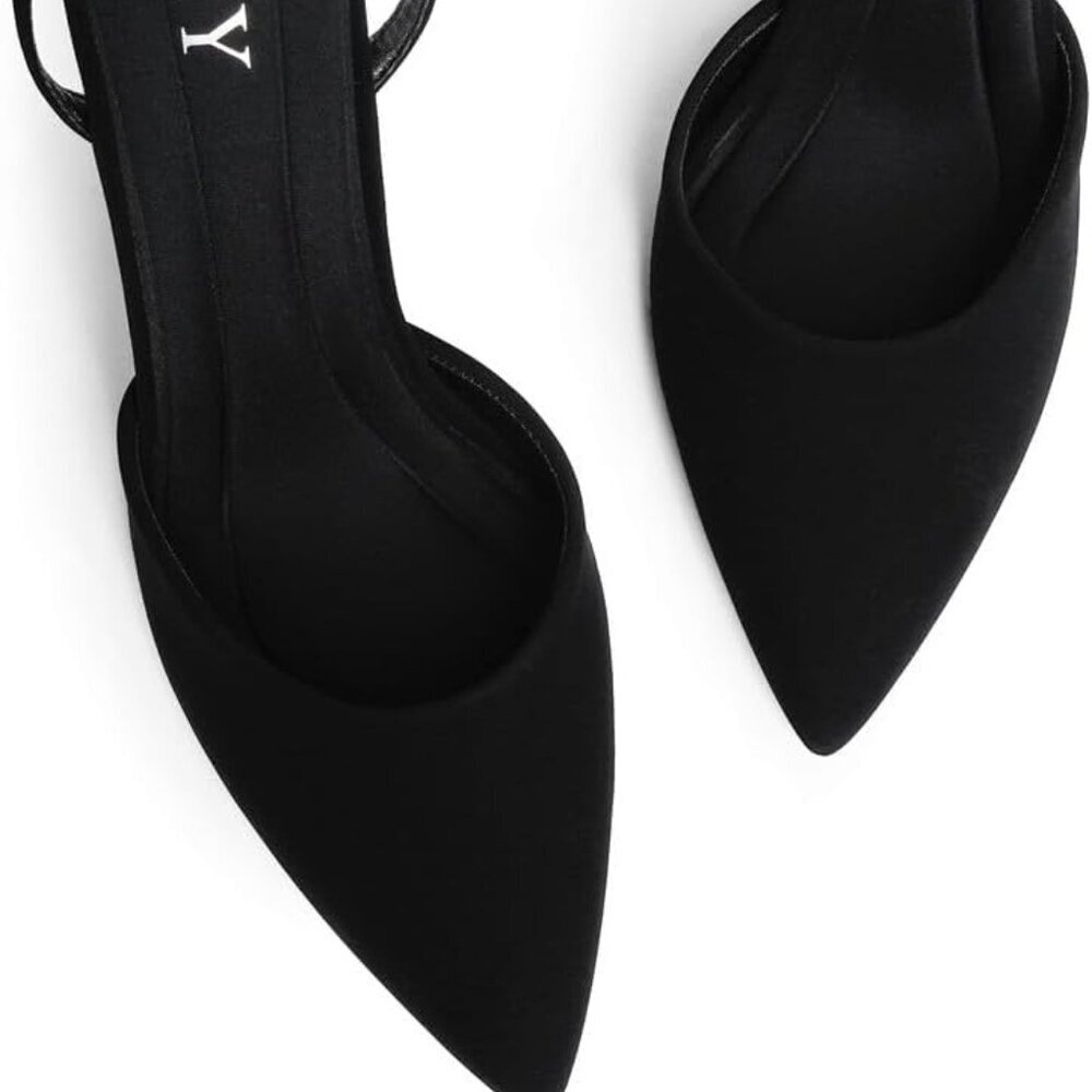 Women Closed Toe Ankle Strap Heels Pumps Pointed Toe Stiletto Dress Shoes - Picture 3 of 7